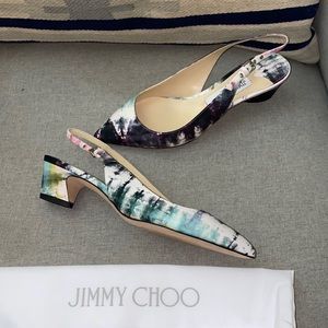 Jimmy Choo Gemma 40 Tie dye fabric Slingback NEW size 39